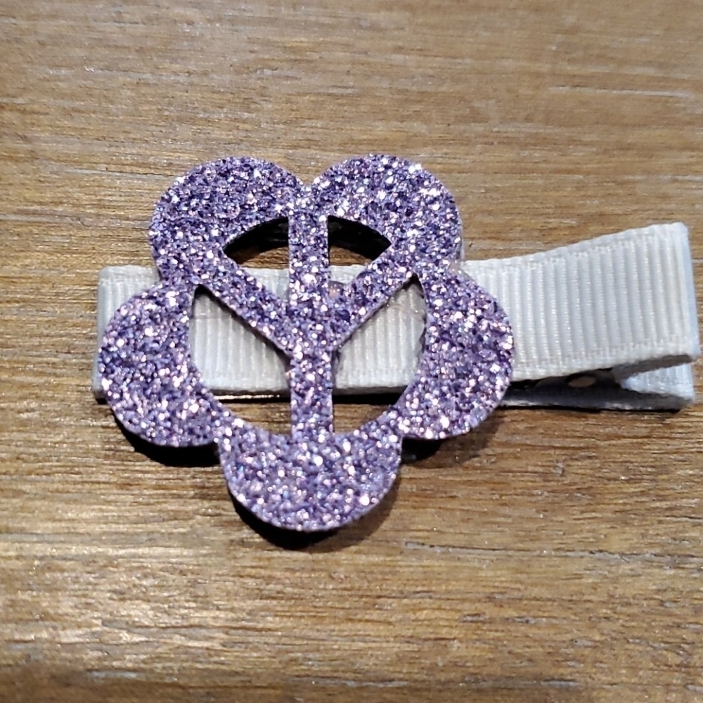 NWT Peace Glitter Hair Clippies - Picture 5 of 8